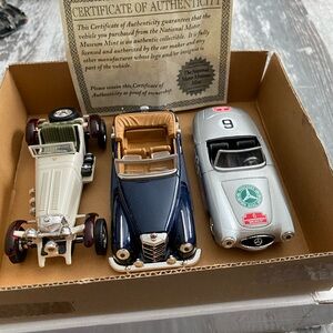Classic Car Toy Set - Blue, White, Silver